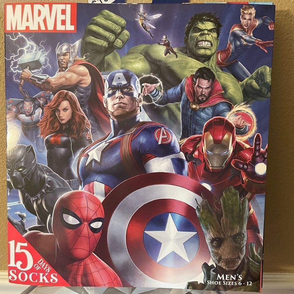 Marvel 15 Days of Socks Men’s Socks 6-12 New!